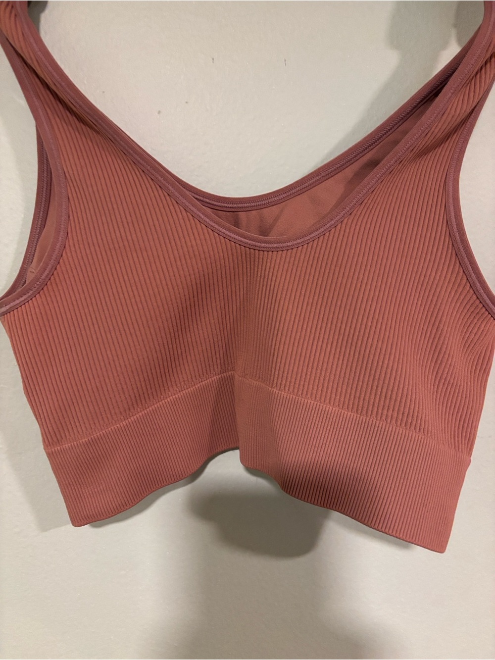 aerie Ribbed Bralette in Rust Brown